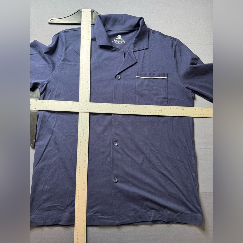DAVID ARCHY Blue Drawstring Lounge Pajamas Pants Top PJ Set size Large mens #833 - Picture 4 of 10